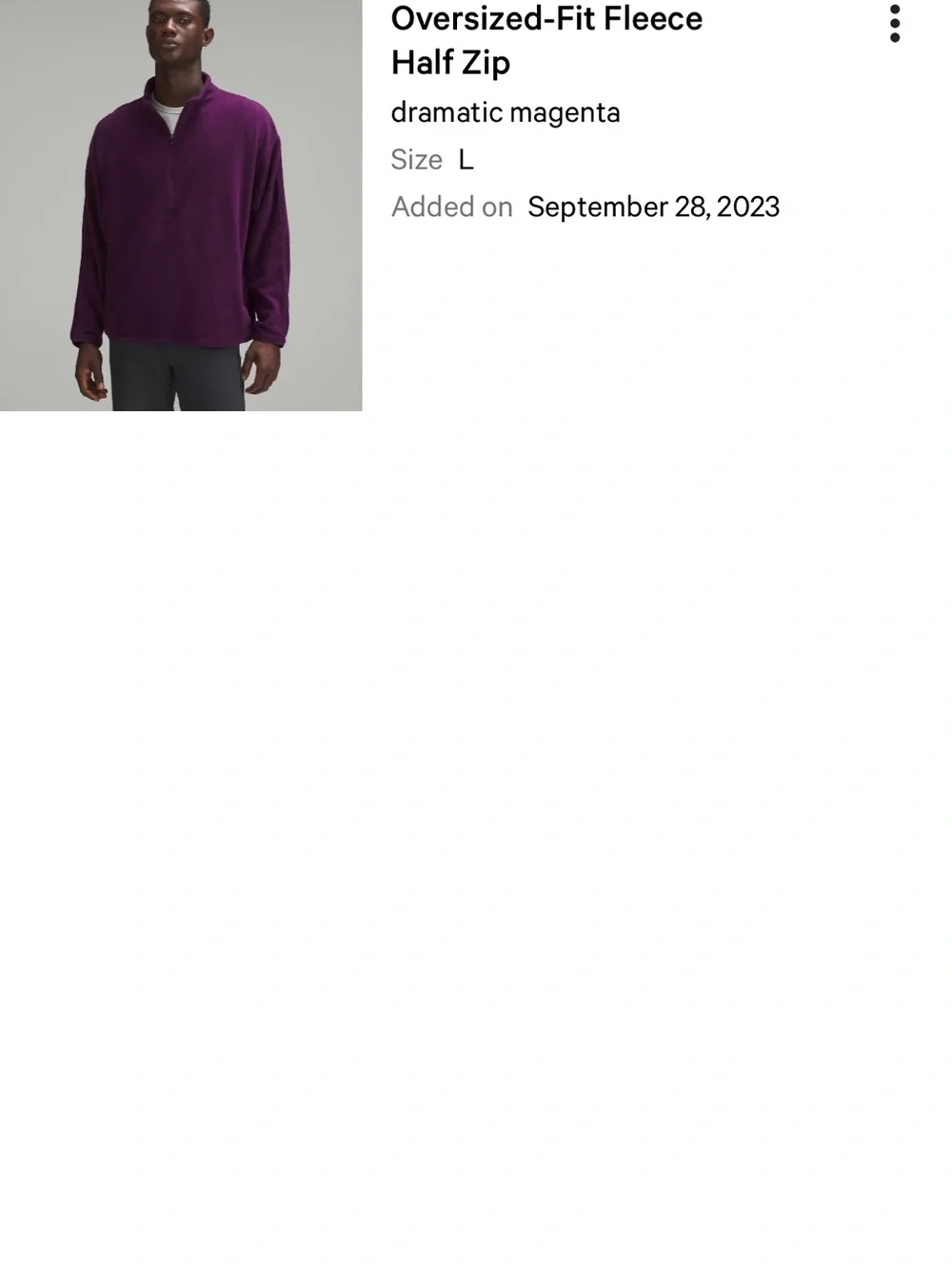 Lululemon Oversized-Fit Fleece Half Zip Sweater - Dramatic Magenta
